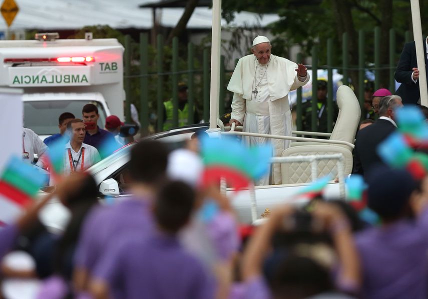 El papa Francisco durante su visita en Colombia.&nbsp;