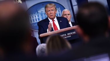 El presidente Donald Trump, durante una conferencia de prensa en la Casa Blanca, el 18 de marzo de 2020.