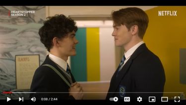 Escena de la serie de Netflix Heartstopper.