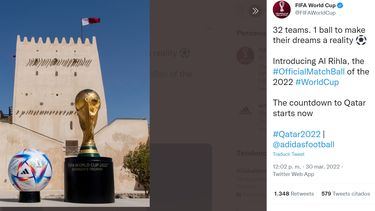 El balón que se usará en el Mundial de Catar 2022 se llema Al Rihla (El Viaje)
