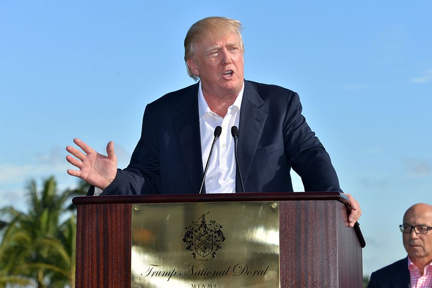 El aspirante republicano a la Casa Blanca habla durante su anterior visita al Trump National Doral Resort (GISELLE SANTALUCCI)
