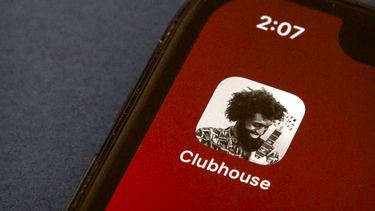 El ícono de la aplicación Clubhouse, vista en la pantalla de un smartphone, en Beijing, el 9 de febrero del 2021.&nbsp;