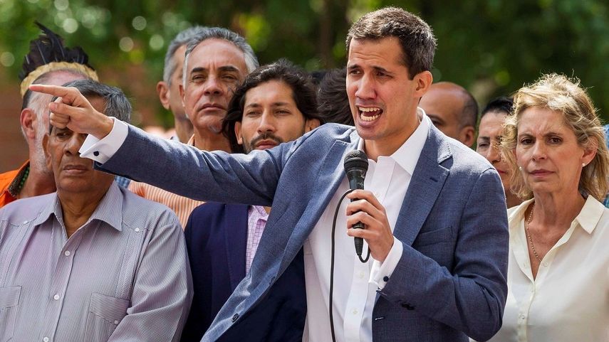 El presidente de la Asamblea Nacional (AN) de Venezuela, Juan Guaidó, durante una concentración en Caracas.