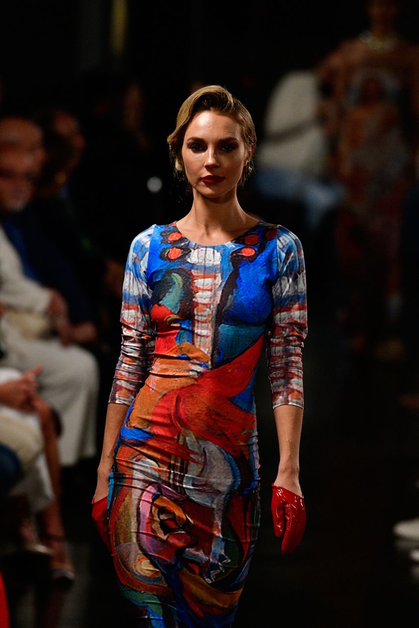 Piezas de la colección Óleo sobre lienzo, que la diseñadora Yas González mostró en Miami Fashion Week.