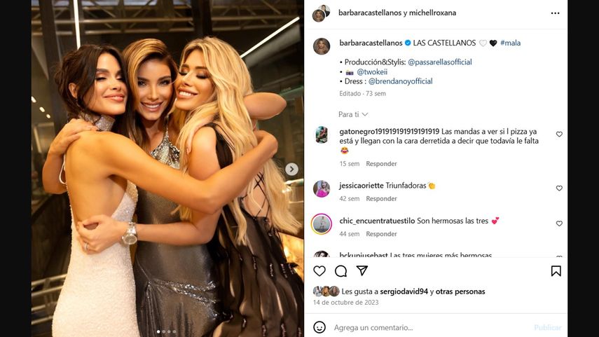 La modelo venezolana Aleska Génesis junto a sus hermanas.