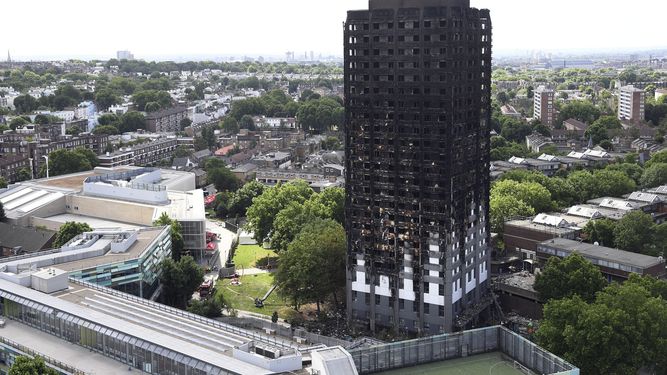 Así quedó la torre Grenfell en&nbsp;Londres&nbsp;(Reino Unido).&nbsp;