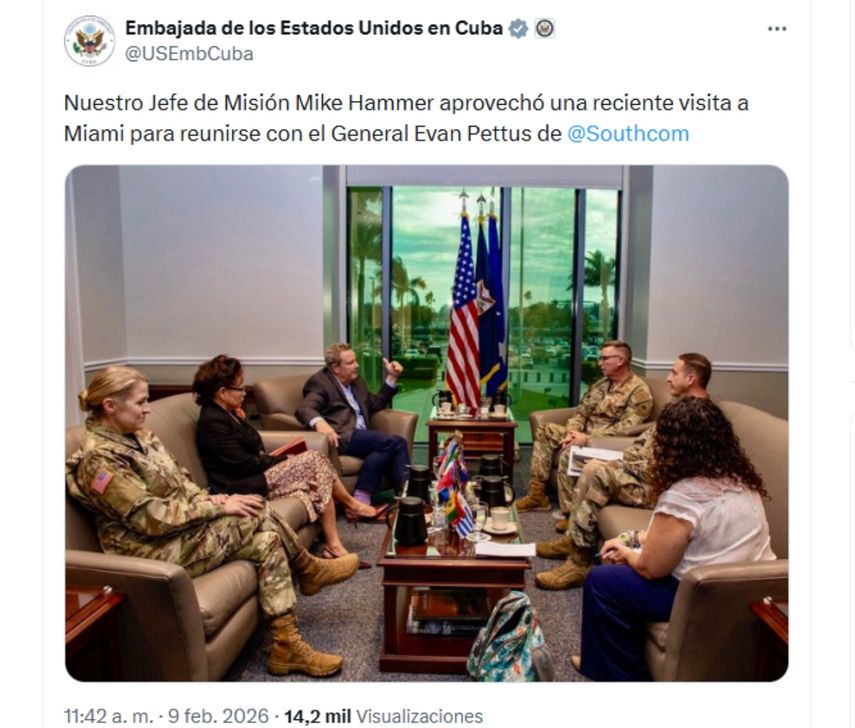 Captura de pantalla de la fotografía publicada por la Embajada de los Estados Unidos en Cuba