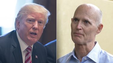 El presidente de EEUU, Donald Trump, y el gobernador de Florida, Rick Scott.