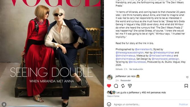 Meryl Streep y Anna Wintour en la portada de Vogue.