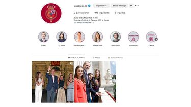 Captura de la recién inaugurada cuenta de Instagram de la Casa Real. &nbsp;
