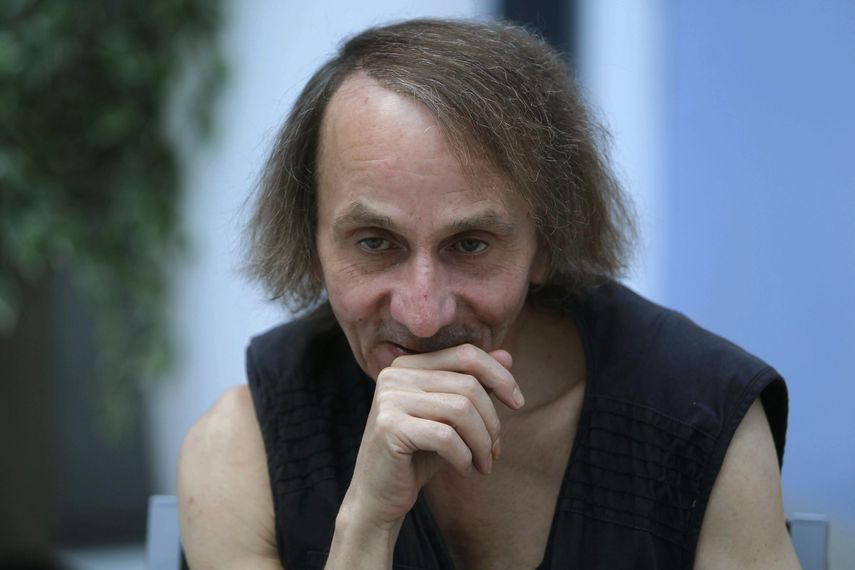 El escritor francés Michel Houellebecq, durante la presentación en Madrid de la comedia El secuestro de&nbsp;MichelHouellebecq, en 2014.