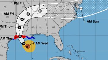 Esta ilustraci&oacute;n recoge la probable trayectoria de Laura.