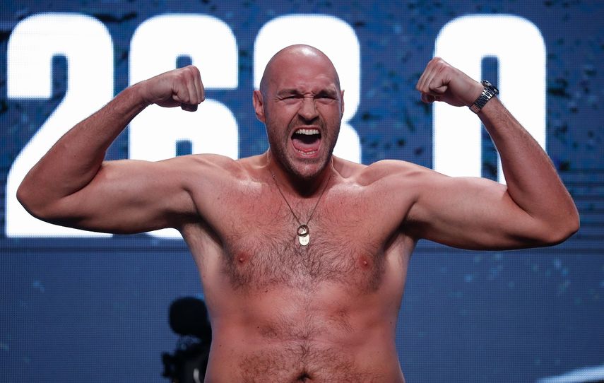 Fotograf&iacute;a del 14 de junio de 2019 del boxeador ingl&eacute;s Tyson Fury durante una ceremonia de pesaje en Las Vegas.