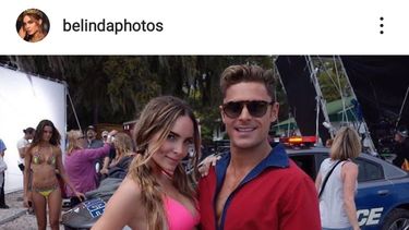 Belinda, junto al actor&nbsp;Zac&nbsp;Efron.&nbsp;