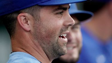Whit Merrifield de los Reales de Kansas City durante un juego contra de los Tigres de Detroit, el 11 de julio, en Kansas City.&nbsp;