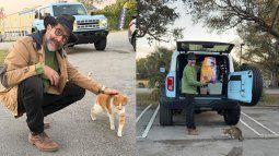 Ricardo Becerra cuidando de los gatos.&nbsp;