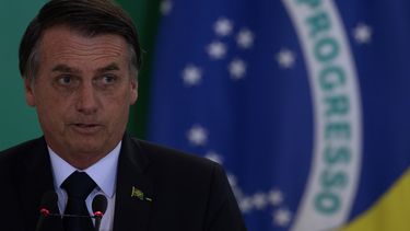 El presidente de Brasil, Jair&nbsp;Bolsonaro, participa en la ceremonia de posesión de los presidentes de los tres principales bancos públicos del país.