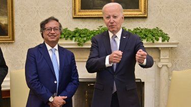 Gustavo Petro junto a Joe Biden en la Casa Blanca el 20ABR23. &nbsp;