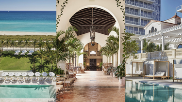 Collage con capturas de pantalla de la cuenta de Instagram de Four Seasons Hotels | Resorts.