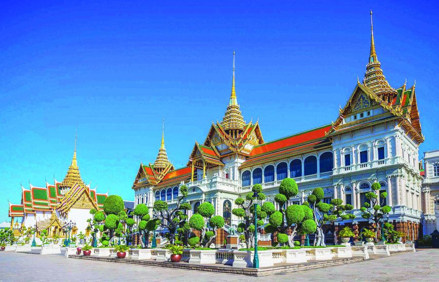 El complejo de edificios Gran Palacio es la residencia oficial del rey tailandés y su construcción tomó casi 100 años.&nbsp;&nbsp;