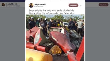 Captura de pantalla de la cuenta de Twitter del comunicador venezolano Sergio Novelli, quien publicó imágenes del suceso.