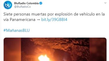 Rese&ntilde;a del suceso publicado en las redes sociales