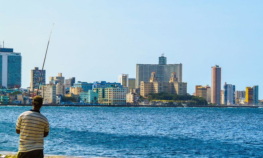 Parte del litoral de La Habana, Cuba.