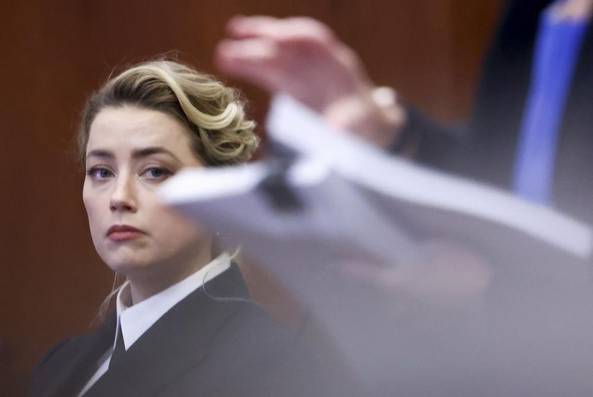 La actriz Amber Heard en el Tribunal de Circuito del Condado de Fairfax, en Fairfax, Virginia, el miércoles 13 de abril de 2022.&nbsp;