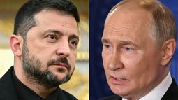 Foto collage del presidente de Rusia Vladimir Putin y el ucraniano Volodimir Zelenski.