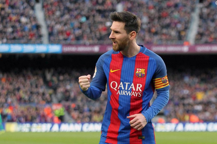 Messi celebra su gol ante el Athletic, el segundo del Barcelona