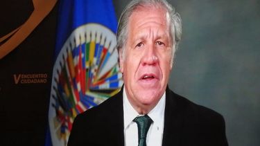 Fotografía del secretario general de la OEA, Luis Almagro, durante su mensaje al V Encuentro Ciudadano, el 4 de marzo de 2020, en Guatemala.
