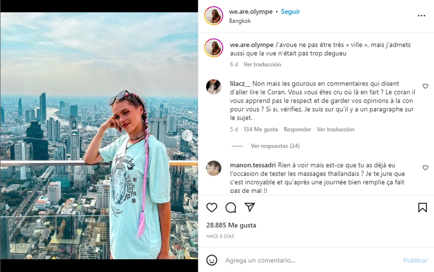 Youtuber francesa Olympe.