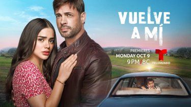 Póster promocional de la serie de Telemundo Vuelve a mí, con Samadhi Zendejas y William Levy.