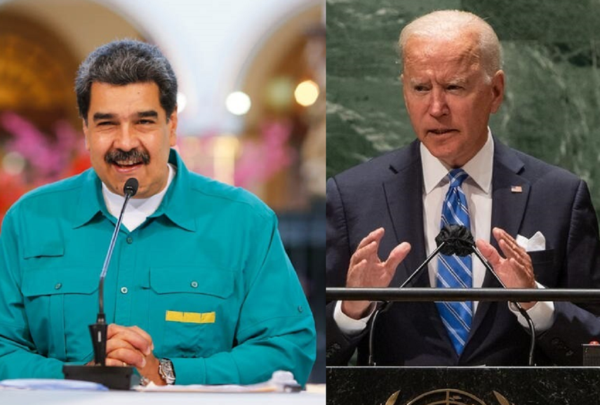 Dictador de Venezuela Nicolás Maduro y el presidente Joe Biden&nbsp;