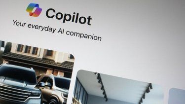 El sitio web del servicio de inteligencia artificial generativa Copilot se ve en Londres, el martes 13 de febrero de 2024. 