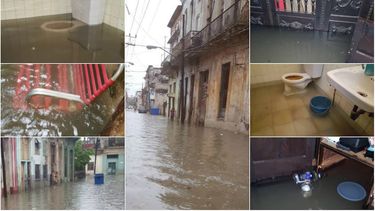 Los vecinos del barrio Jes&uacute;s Mar&iacute;a, en Centro Habana, Cuba, sufren por las inundaciones tras intensas lluvias el mi&eacute;rcoles 9 de septiembre de 2020.&nbsp;