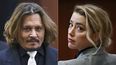 En esta combinación de fotografías los actores Johnny Depp, izquierda, y Amber Heard en una corte durante el juicio de la demanda por difamación presentada por Depp contra Heard en el circuito del condado de Fairfax el 12 de abril de 2022 en Fairfax, Virginia.