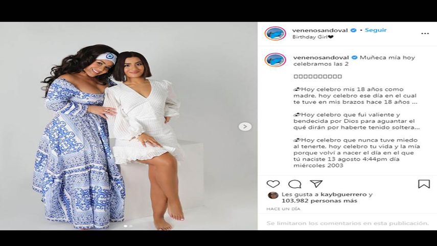 Carolina Sandoval junto a su hija, Barbara Camila.