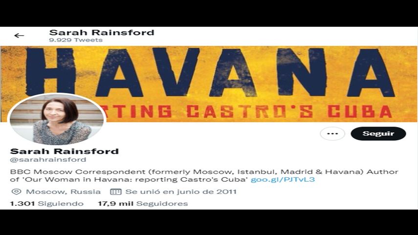 Sarah Rainsford, corresponsal de la BBC en Rusia. La televisión estatal rusa anunció la expulsión de la periodista.