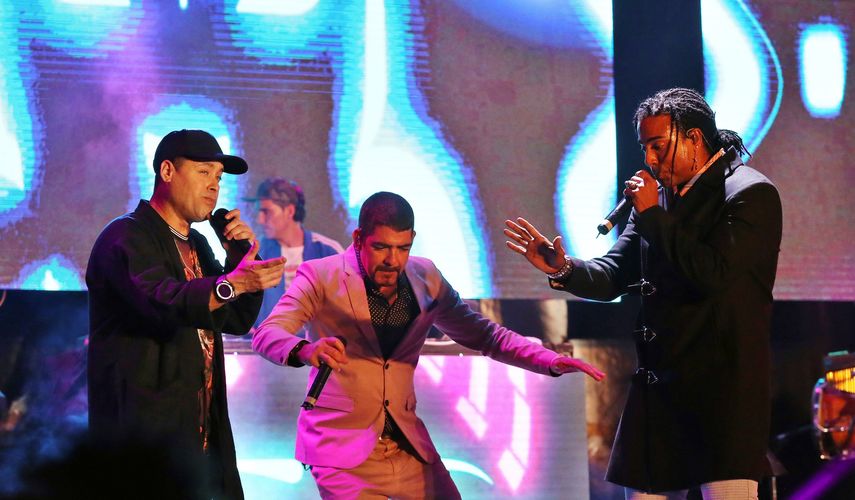 El grupo cubano de rap&nbsp;Orishas&nbsp;en un concierto en la Habana como parte del festival Havana World Music.