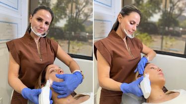 Maria Jose Salas le realiza el tratamiento Plexr Shower a la actriz cubana Yory Gómez.