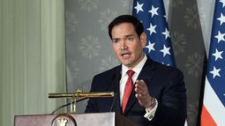 El Secretario de Estado de EEUU, Marco Rubio, durante una conferencia de prensa conjunta con el Ministro de Asuntos Exteriores de la India, Subrahmanyam Jaishankar (no aparece en la foto), tras su reunión en Hyderabad House en Nueva Delhi, 24 mayo de 2026. El Secretario de Estado de EEUU, Marco Rubio, durante una conferencia de prensa conjunta con el Ministro de Asuntos Exteriores de la India, Subrahmanyam Jaishankar (no aparece en la foto), tras su reunión en Hyderabad House en Nueva Delhi, 24 mayo de 2026.