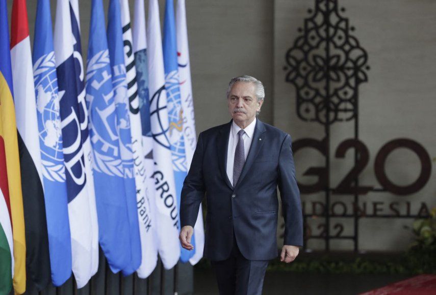 El expresidente de Argentina, Alberto Fernández, en la cumbre de líderes del G20 en Nusa Dua, en la isla turística indonesia de Bali. Archivo.
