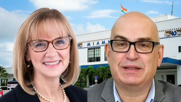 Los candidatos Eileen Higgins y Emilio González. 