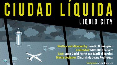 Cartel de la obra de teatro Ciudad líquida.&nbsp;