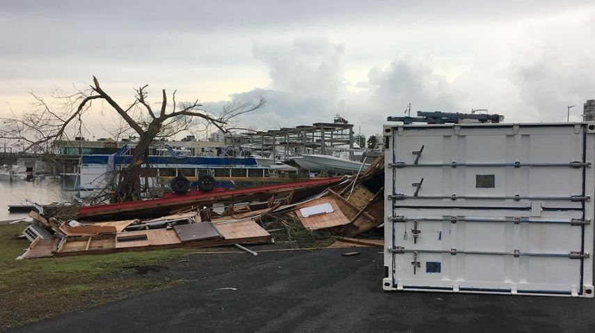 Imagen que muestra daños causados por el huracán María, en San Juan (Puerto Rico).