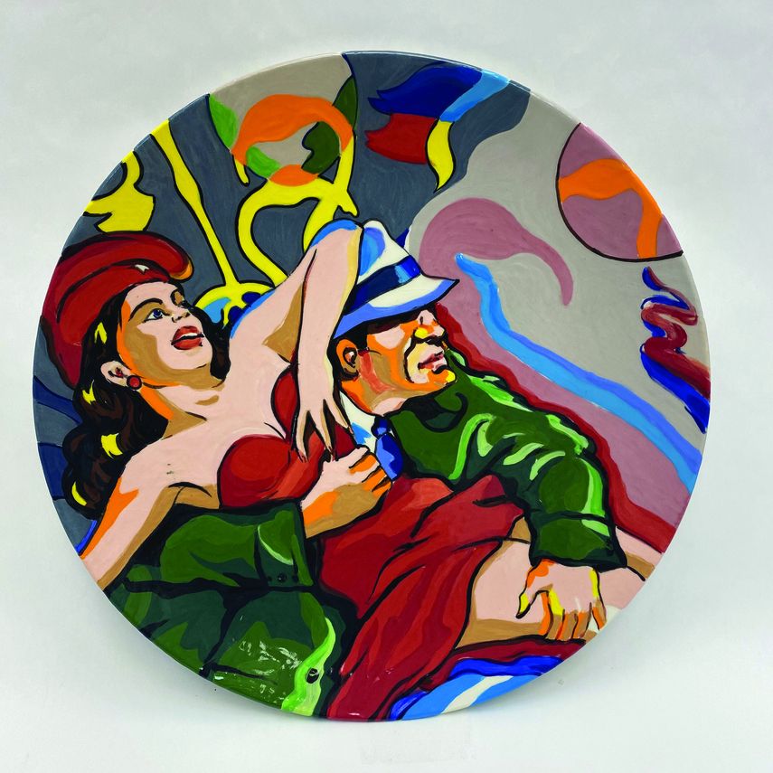 Uno de los platos de la exposición, del artista Ciro Quintana.&nbsp;
