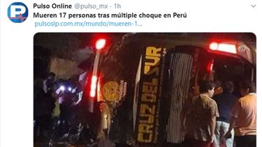 Captura de pantalla del mensaje publicado en twitter por un medio de comunicaci&oacute;n internacional que anuncia el suceso.&nbsp;