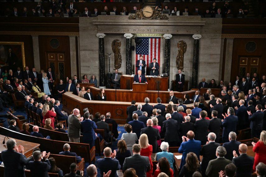 El presidente de Estados Unidos, Donald Trump, pronuncia su discurso sobre el Estado de la Unión en la Cámara de Representantes del Capitolio, en Washington, D.C., el 24 de febrero de 2026.&nbsp;