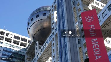 Esta foto tomada el 17 de enero de 2025 muestra una vista exterior del edificio de Televisión Fuji en el distrito de Odaiba en Tokio.